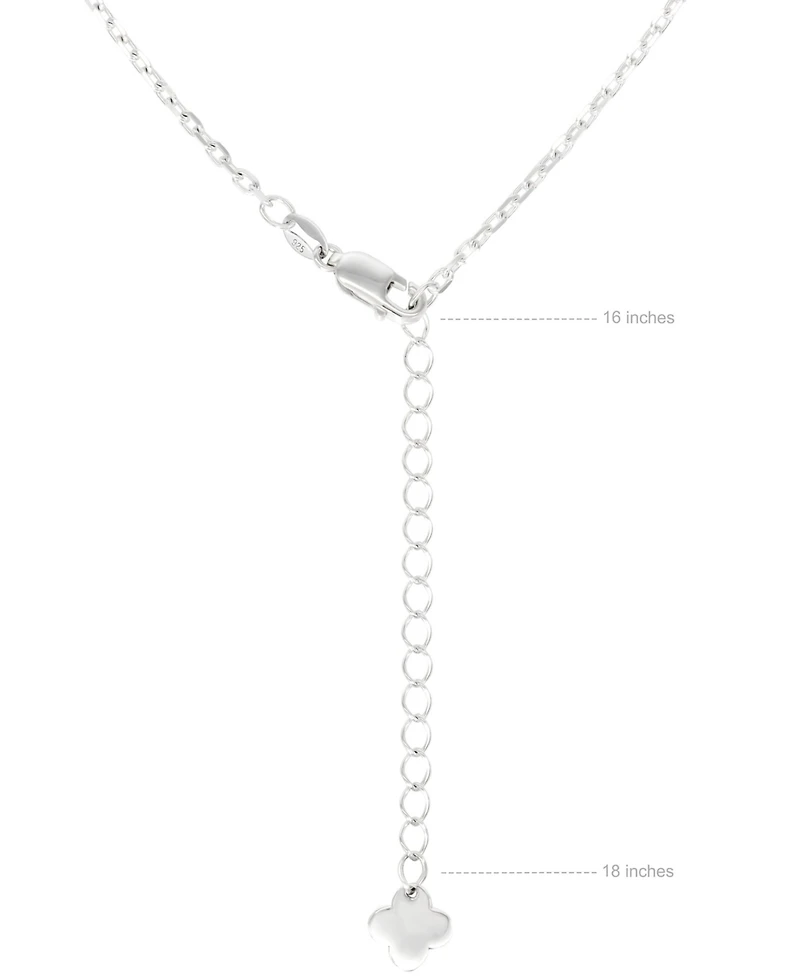 Devata Clover Filigree Chain Necklace in Sterling Silver, 16 in adj to 18 in
