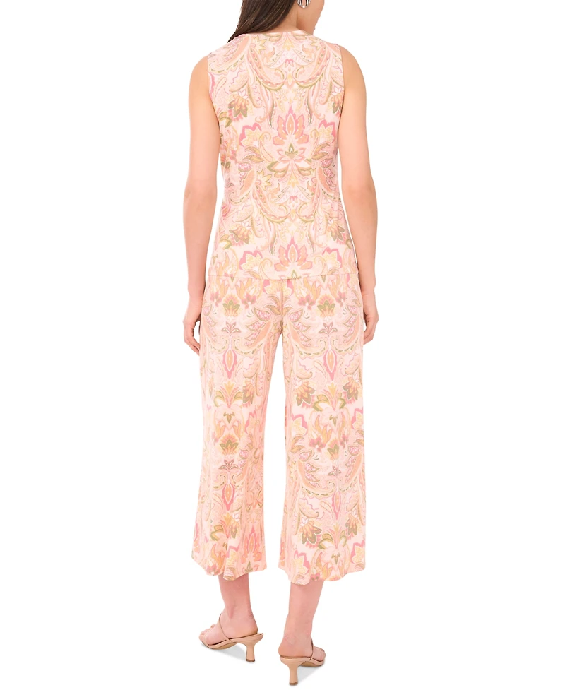 Sam & Jess Women's Printed Pull-On Wide-Leg Pants