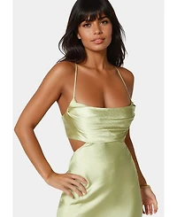 Bebe Women's Open Back Cut Out Midi Slip Dress