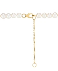 Grown With Love Cultured Freshwater Pearl (5-6mm) & Lab Grown Diamond (3/4 ct. t.w.) Heart Pendant Necklace in 14k Gold, 18" + 1" extender