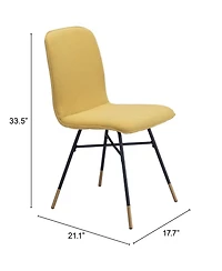 Set of Two Upholstered Fabric Dining Chairs for Kitchen and Dining Room