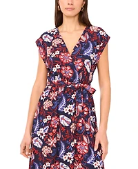 Sam & Jess Women's Floral Challis Belted Maxi Dress