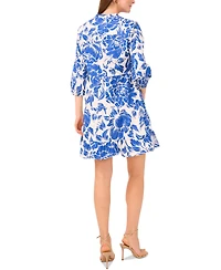 Sam & Jess Women's Cotton Printed Split-Neck Babydoll Dress