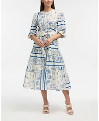 Ellen Tracy Women's Patchwork Printed Maxi Dress