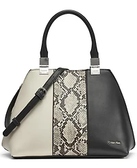 Calvin Klein Granite Convertible Pieced Snake Satchel