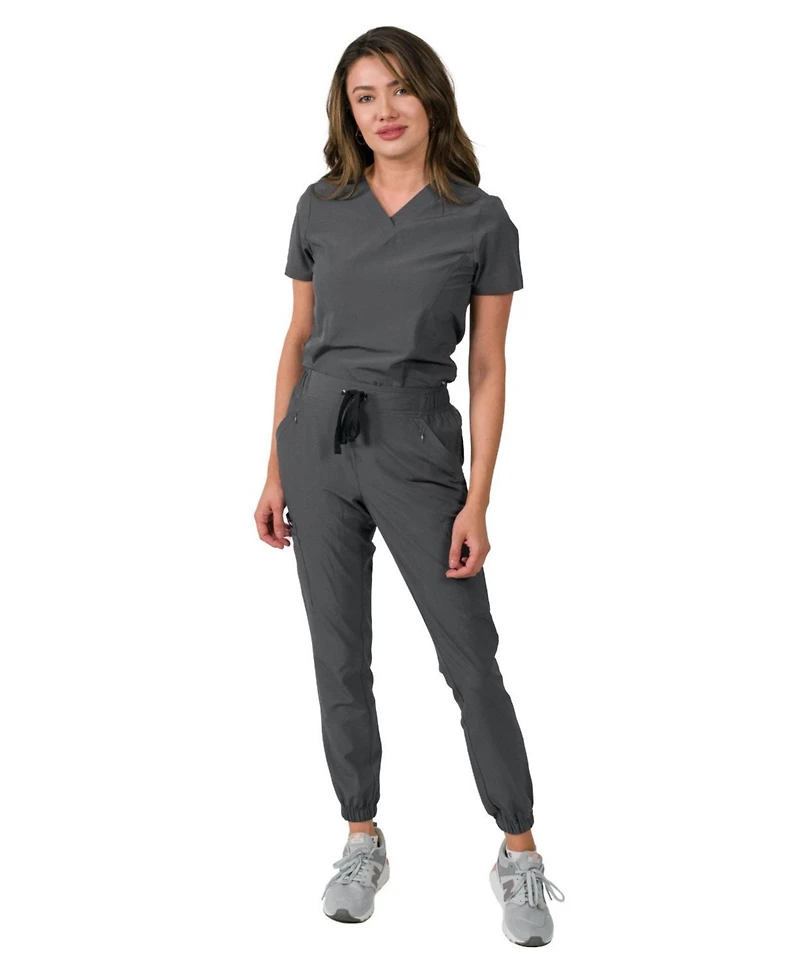 Medgear Women's Olivia 4 Pocket Top Gathered Jogger Pants Set