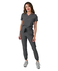 Medgear Women's Olivia 4 Pocket Top Gathered Jogger Pants Set