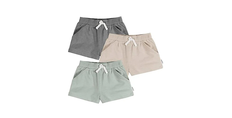 Gerber Toddler & Baby Girls Knit Shorts, 3-Pack