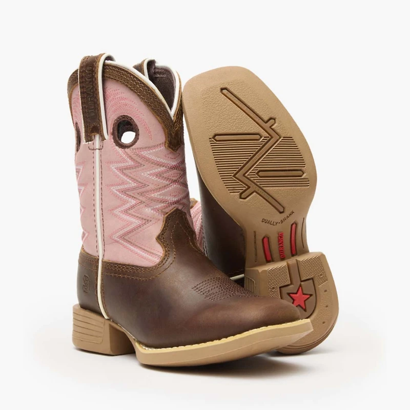 Durango Kids Lil' Rebel Pro Dark Chestnut Bubble Gum Western Boot