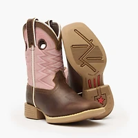 Durango Kids Lil' Rebel Pro Dark Chestnut Bubble Gum Western Boot