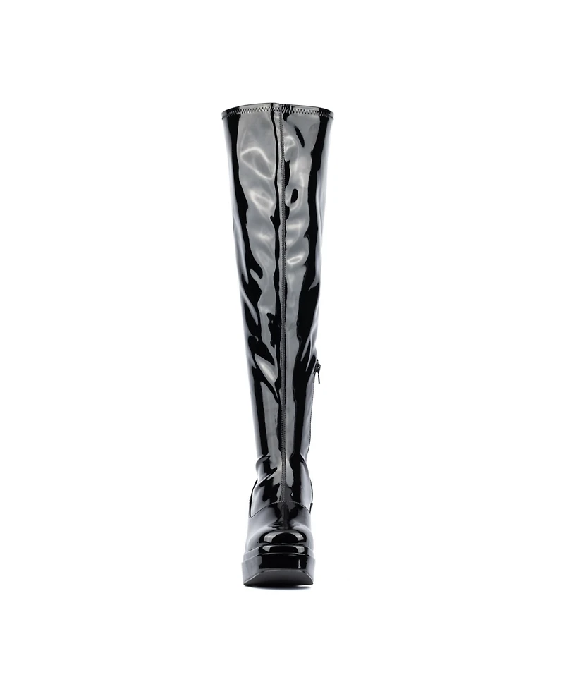 Fashion To Figure Women's Manica Thigh High Platform Boot- Wide Width