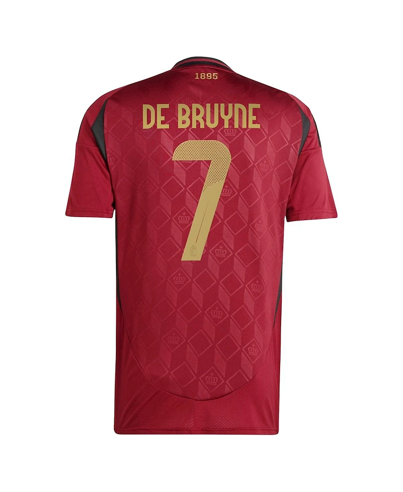 Adidas Men's Kevin De Bruyne Burgundy Belgium National Team 2024 Home Replica Player Jersey