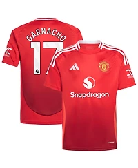 Adidas Big Boys and Girls Alejandro Garnacho Red Manchester United 2024/25 Home Replica Player Jersey