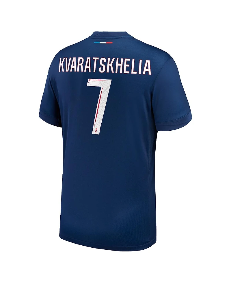 Nike Big Boys and Girls Khvicha Kvaratskhelia Navy Paris Saint-Germain 2024/25 Home Replica Player Jersey