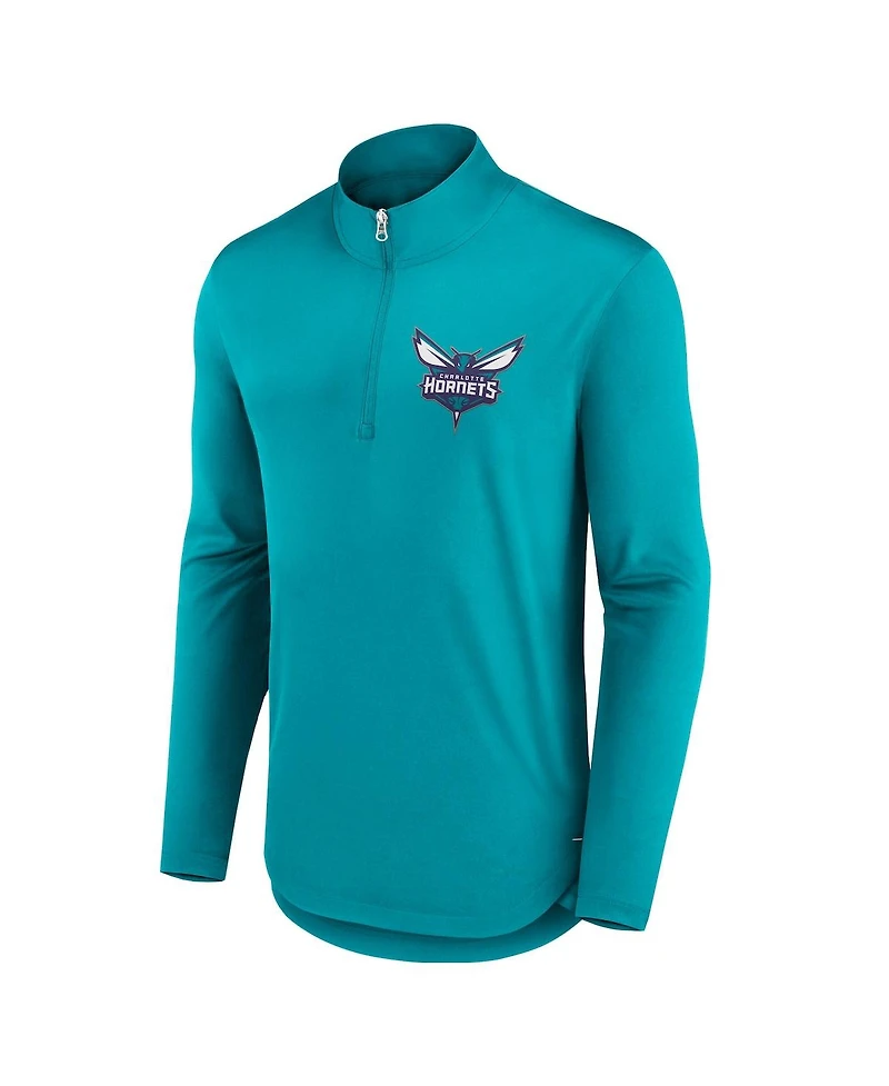 Fanatics Men's Aqua Charlotte Hornets Lightweight Quarter-Zip Pullover Sweatshirt