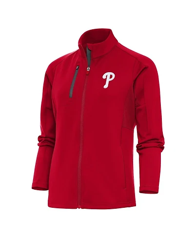 Antigua Women's Red Philadelphia Phillies Logo Generation Full-Zip Jacket