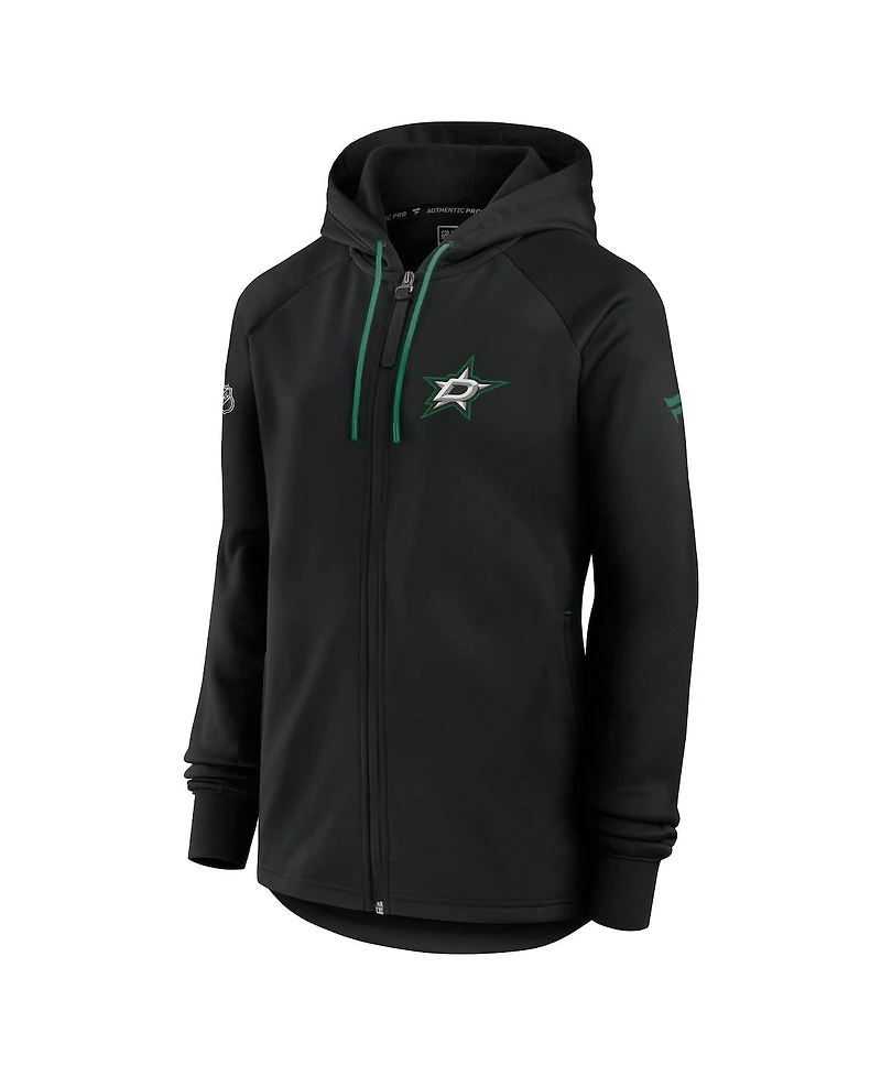 Fanatics Women's Black Dallas Stars Authentic Pro Rink Fleece Full-Zip Jacket