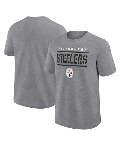 Fanatics Men's Heather Gray Pittsburgh Steelers Big Tall Top Notch T-Shirt