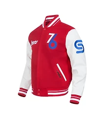 Pro Standard Men's Red Philadelphia 76ers 2024/25 City Edition Wool Varsity Full-Zip Jacket