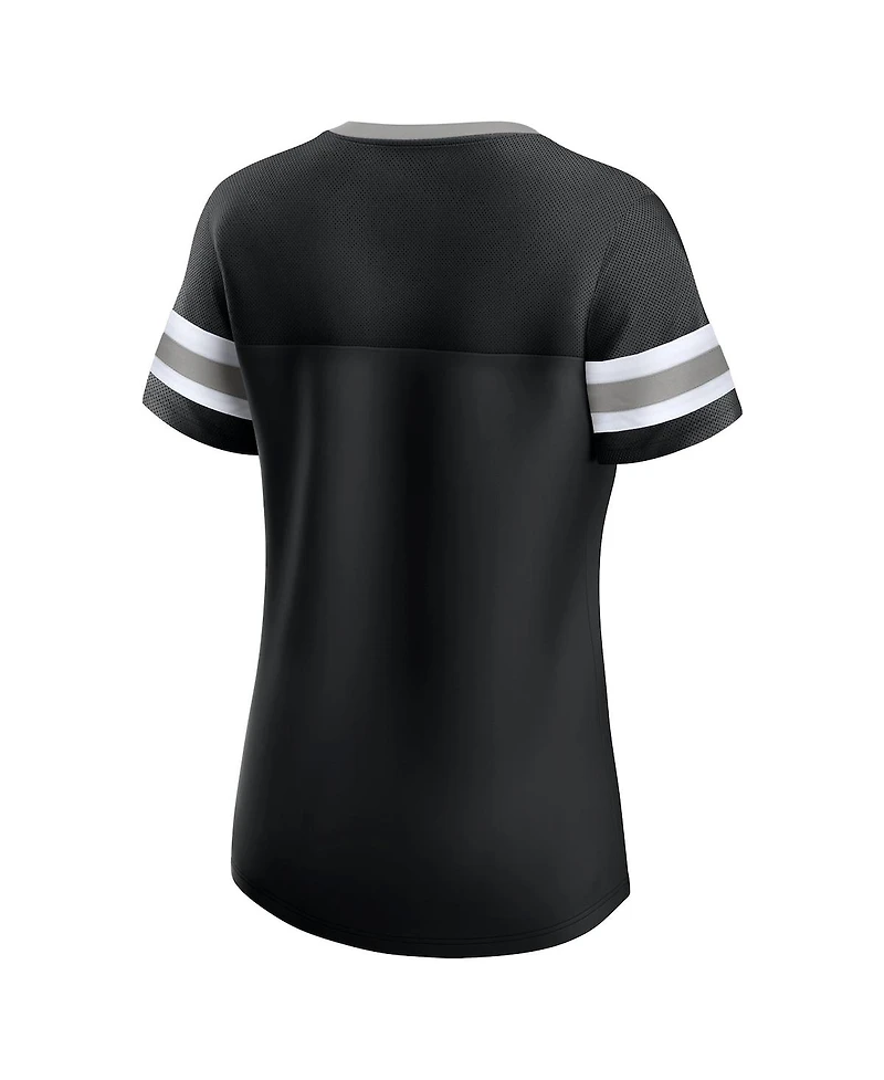 Fanatics Women's Black Los Angeles Kings Iconic Athena Lace-Up T-Shirt
