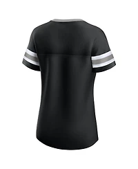 Fanatics Women's Black Los Angeles Kings Iconic Athena Lace-Up T-Shirt