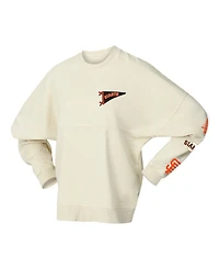 Fanatics Women's Tan San Francisco Giants Pennant Flag Branded Fleece Pullover Sweatshirt