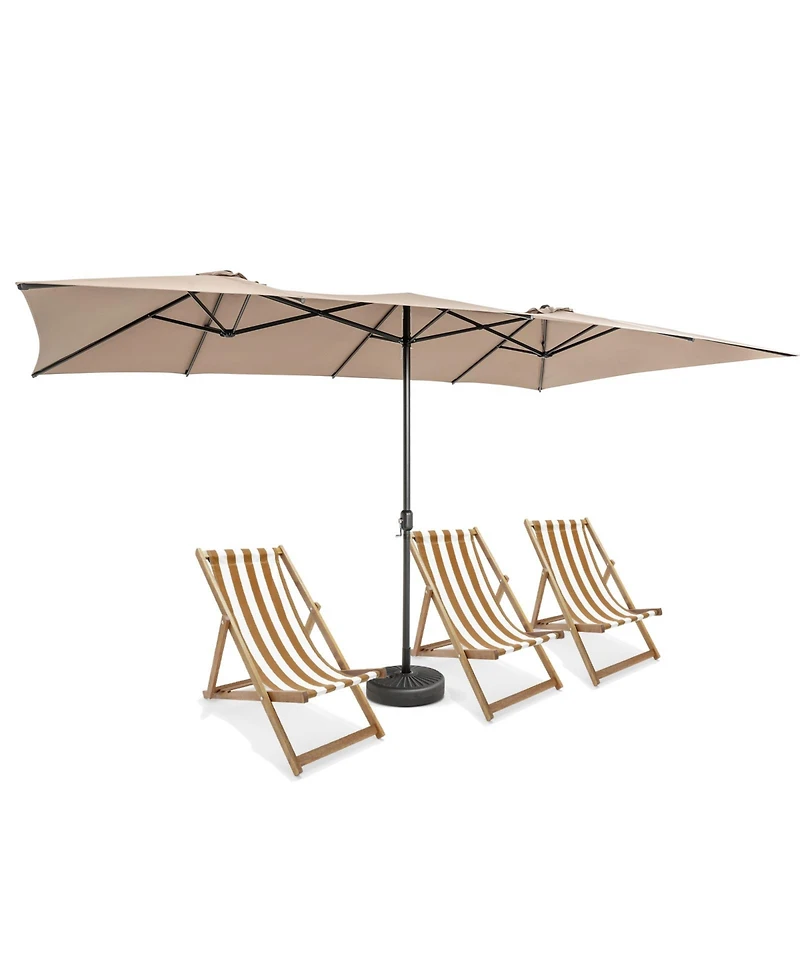 Gymax 15FT Double-Sided Market Umbrella Large Crank Handle Vented Twin Patio