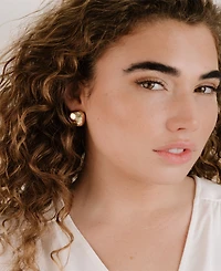 Ettika Minimal Curved Square Stud Earrings