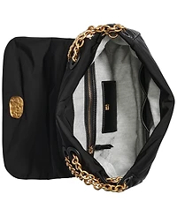 Donna Karan New York Crepe Small Nylon Shoulder with Chain Strap