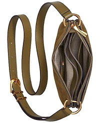 Donna Karan New York Glenwood Zippered Suede Crossbody with Beaded Tassel Detail