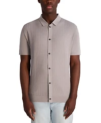 Karl Lagerfeld Paris Men's Knit Cardigan Polo Shirt
