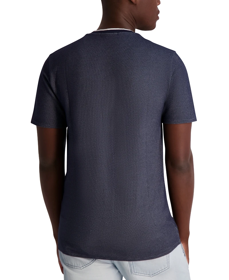Karl Lagerfeld Paris Men's Textured Waffle Knit T-Shirt
