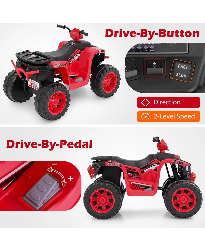 24V Kids Ride-On Electric Atv with Wireless Connection for Toddlers 3-8 Years Old