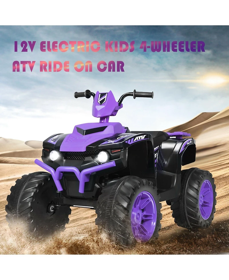 12V Kids Ride on Atv with Led Lights and Treaded Tires and Led lights