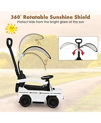 3-In-1 Kids Ride on Mercedes Benz G350 Push Car with Canopy