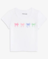 With Jules Big Girls Multi Bow Graphic Cotton T-Shirt