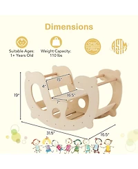 2-in-1 Rocking Horse Arch for Kids Montessori Climbing Toys with Arch Climber