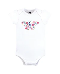 Hudson Baby Girls Soft Everyday Cotton Bodysuits 3-Pack