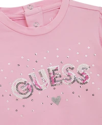 Guess Baby Girls 2-Piece Short Sleeve T-Shirt and Active Shorts Set