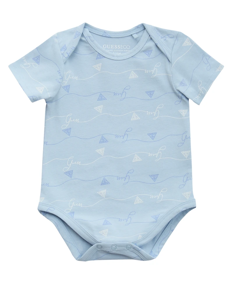 Guess Baby Boys 5-Piece Bodysuits, Shorts, Bib and Socks Set