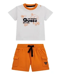 Guess Baby Boys 2-Piece Short Sleeve T-Shirt and Active Shorts Set