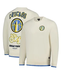 the Wild Collective Men's and Women's Cream Chicago Sky Jacquard Pullover Sweater