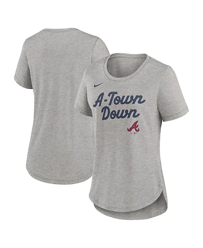 Nike Women's Heather Gray Atlanta Braves Script Tri-Blend T-Shirt