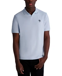 Karl Lagerfeld Paris Men's Short Sleeve Head Logo Pique Polo Shirt