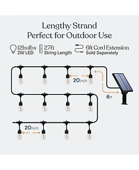 Ambience Pro 27 ft. Outdoor Solar Led 2-Watt String Lights with Warm White Hue