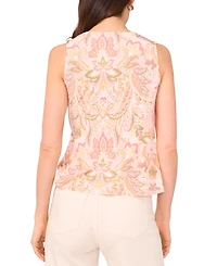 Sam & Jess Petite Paisley Side-Tie Cowlneck Top