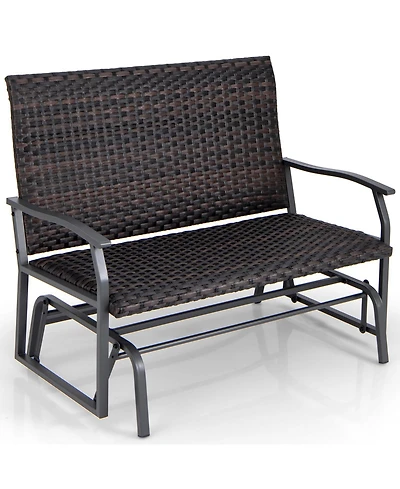All Weather Outdoor 2-Person Swing Glider Bench with Quick Dry Foam Seat