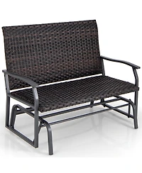 All Weather Outdoor 2-Person Swing Glider Bench with Quick Dry Foam Seat