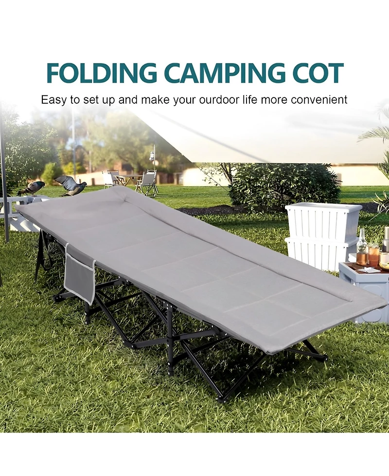 Folding Camping Cot for Adults Supporting up to 450lbs with Carry Bag