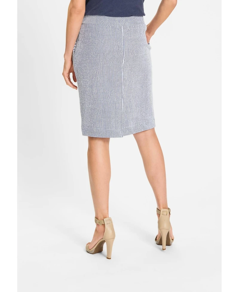 Olsen Women's Seersucker Pull-On Skirt